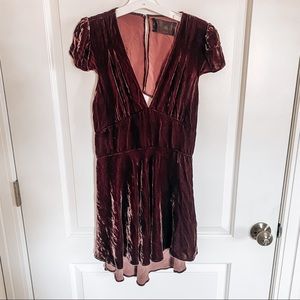 Reformation burgundy velvet dress